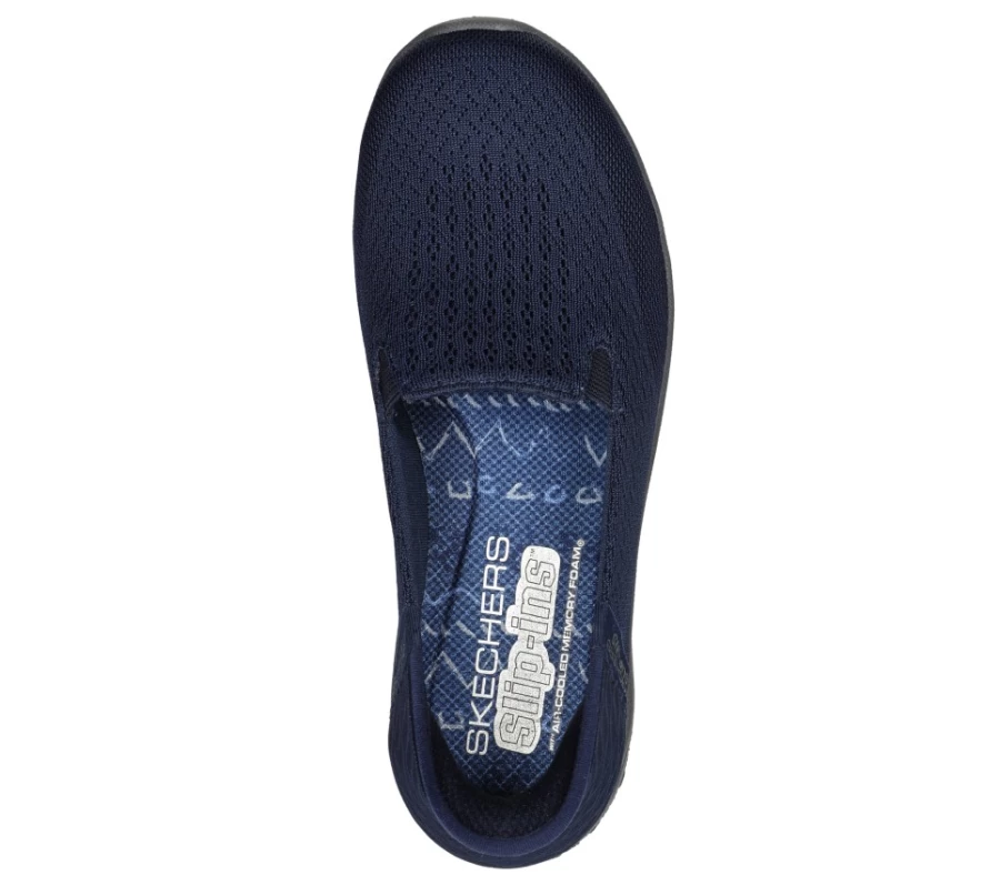 SKECHERS Women's Slip-On Sneakers - Navy Reggae Fest 2.0 Slip-Ins Comfort Walking Shoes