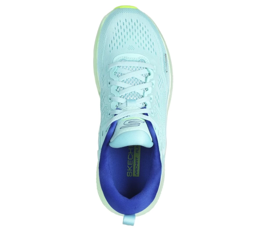 SKECHERS Women's Go Run Maxroad 6 Running Shoes - Blue & Lime Lightweight Sneakers
