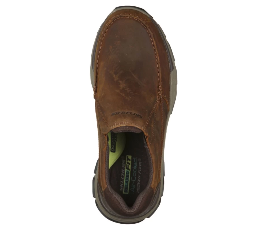 SKECHERS Men's Relaxed Fit Respected - Catel Brown Casual Shoes