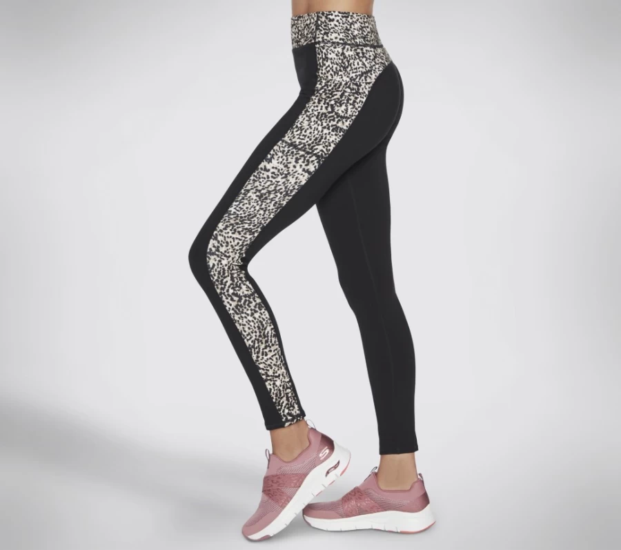 SKECHERS Women's Gostretch Mini Cheetah 7/8 High Waist Legging in Brown/Tan