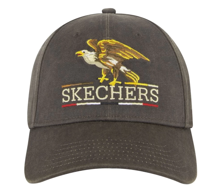 SKECHERS Men's Brown Eagle Canvas Hat - Casual Outdoor Adjustable Cap