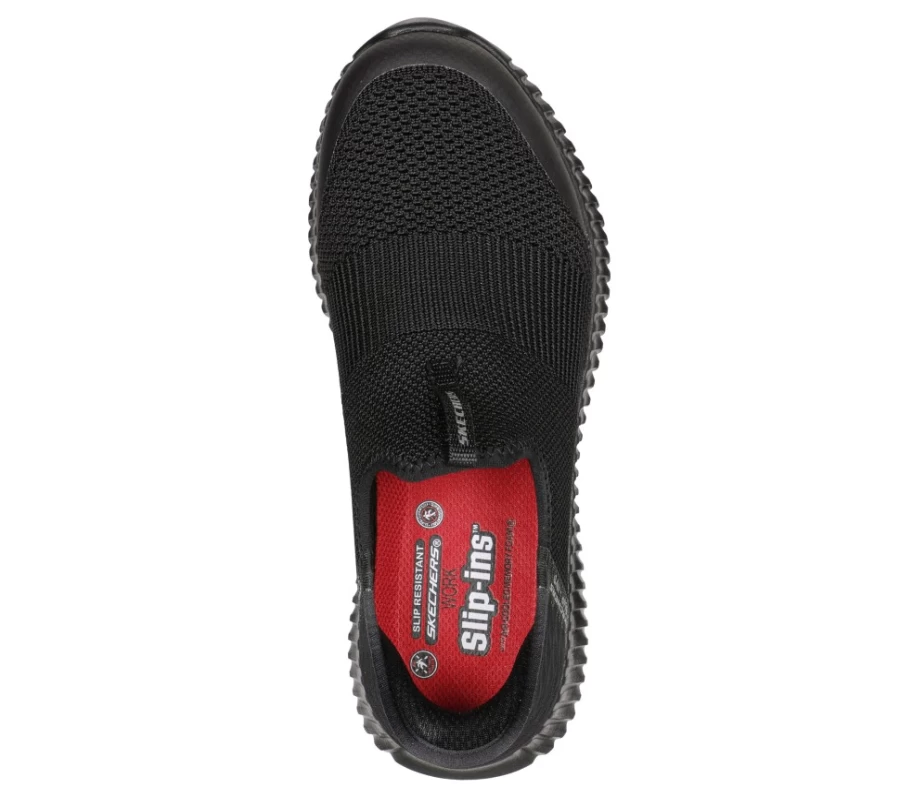 SKECHERS Women's Cessnock Gwynedd Slip-On Work Shoes in Black