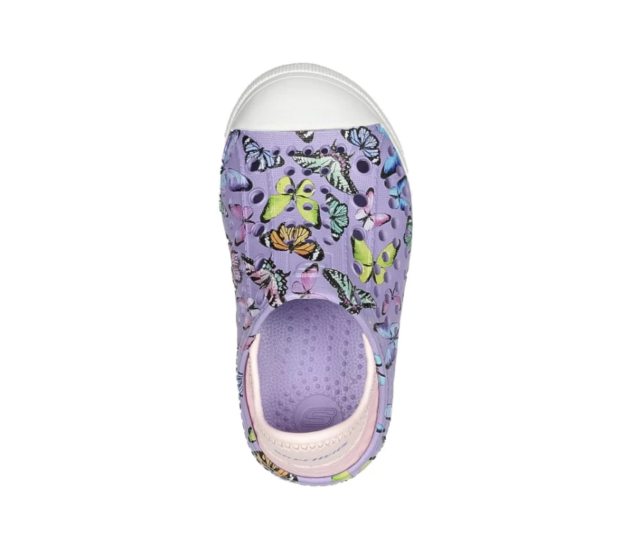 SKECHERS Kids' Foamies Guzman Steps - Butterfly Sneakers in Lavender & Pink