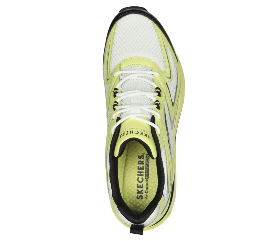 SKECHERS Men's Tres-Air Uno - Contempor-Airy Sneakers in White & Lime