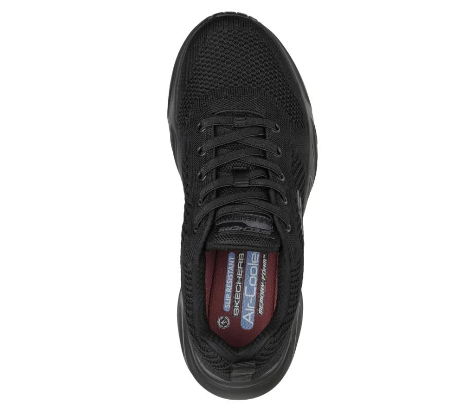 SKECHERS Men's Work Stamina Airy Sr Sneakers in Black - Lightweight & Breathable