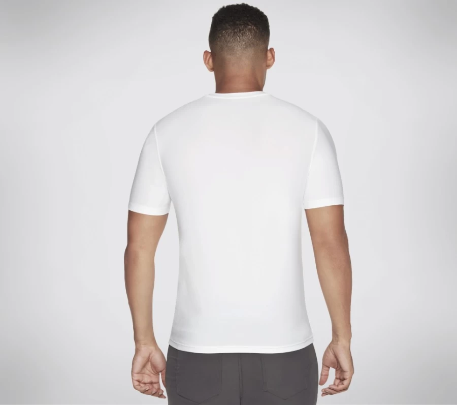 SKECHERS Men's Go Dri All Day Solid White T-Shirt - Moisture Wicking Performance Tee