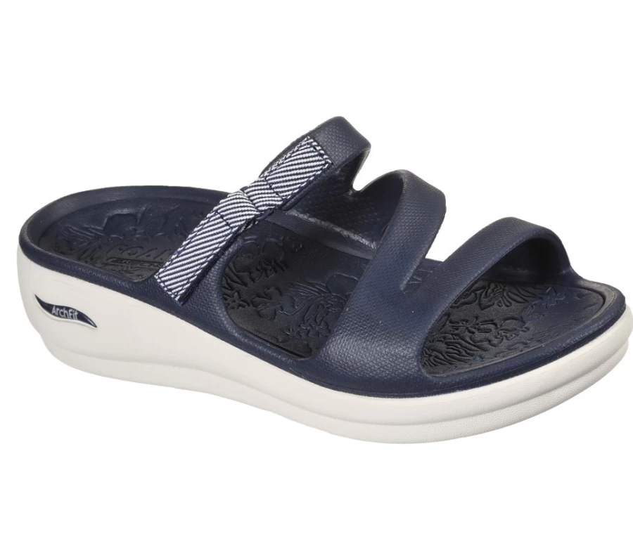 SKECHERS Women's Arch Fit Ascend Foamies Sneakers in Navy - Comfortable Slip-On Walking Shoes