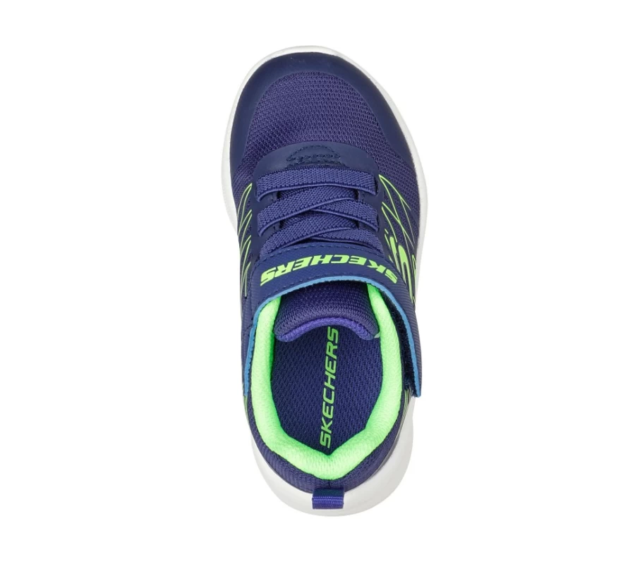 SKECHERS Kids Navy/Lime Microspec - Texlor Sneakers for Comfort and Style