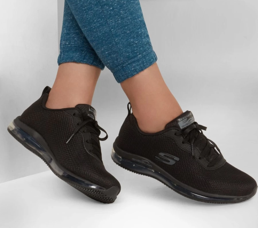 SKECHERS Women's Skech-Air Sr Work Relaxed Fit Sneakers in Black