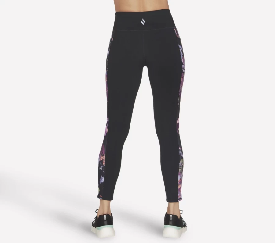 SKECHERS Women's GoFlex Ultraviolet HW FL Legging - Black/Purple Workout Leggings for Fitness & Running
