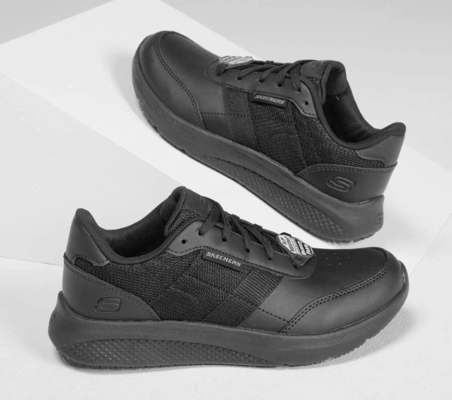 SKECHERS Women's Black Relaxed Fit Elloree Bluffton Sr Walking Shoes