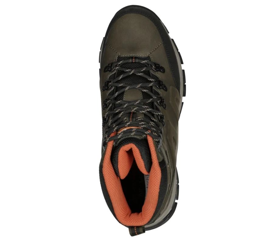 SKECHERS Men's Arch Fit Dermitt Relaxed Fit Sneakers in Olive / Black