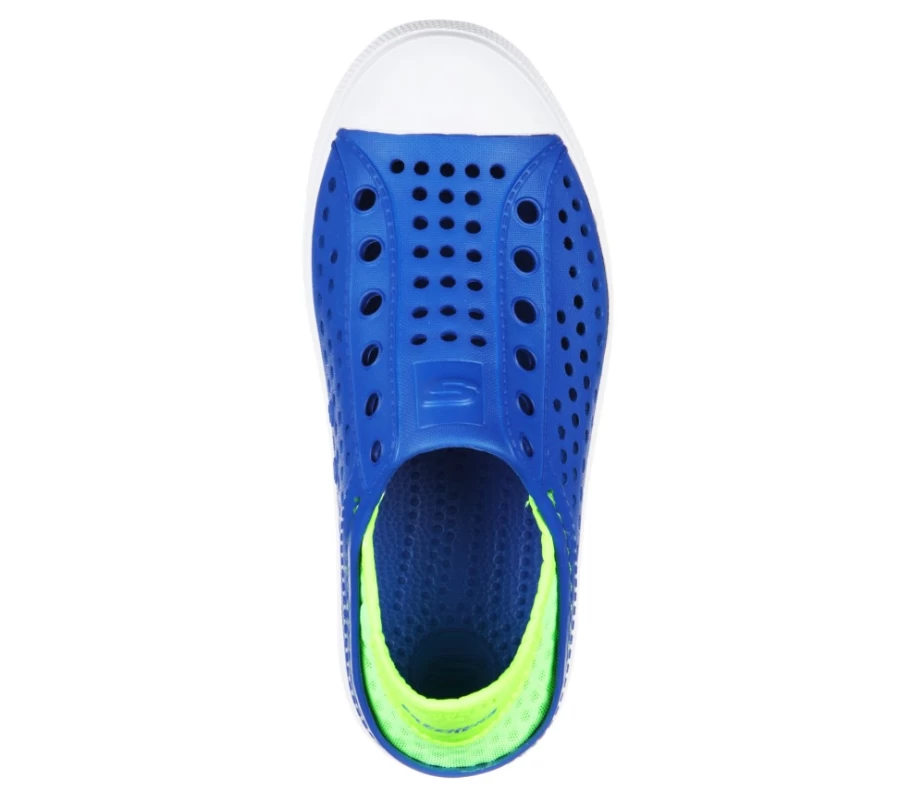SKECHERS Kids Foamies Guzman Steps - Blue Lime Aqua Surge Sneakers