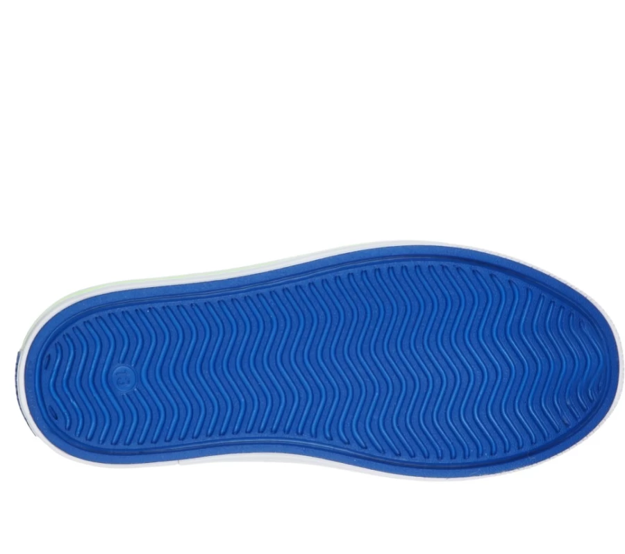 SKECHERS Kids Foamies Guzman Steps - Blue Lime Aqua Surge Sneakers