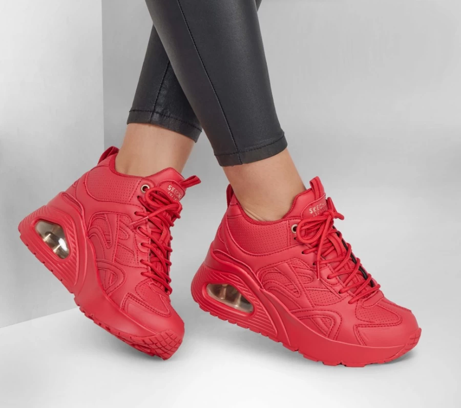 SKECHERS Women's Uno Hi - Her Friends Sneakers in Red
