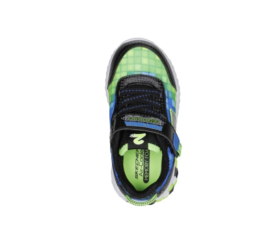 SKECHERS Kids Lil Mega-Craft 2.0 Sneakers - Black & Lime Athletic Shoes for Boys & Girls