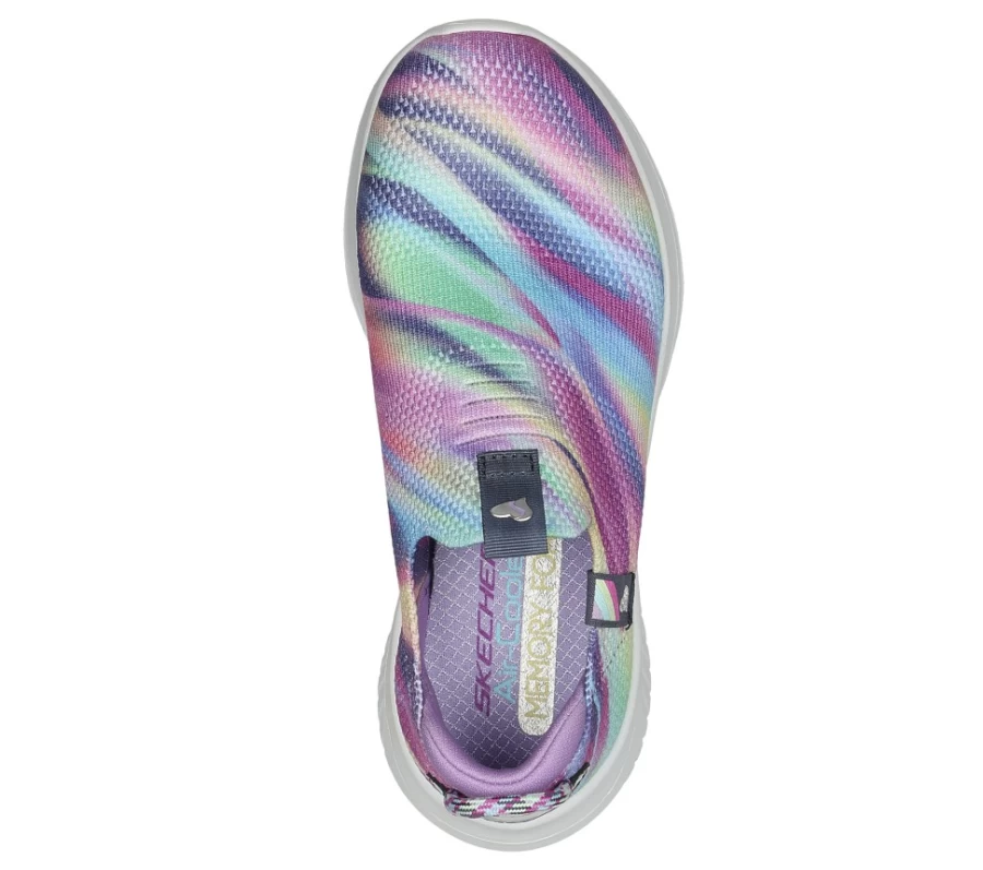 SKECHERS Kids' Ultra Flex 3.0 Sneakers in Gray/Multi - Color Me Sleek Design