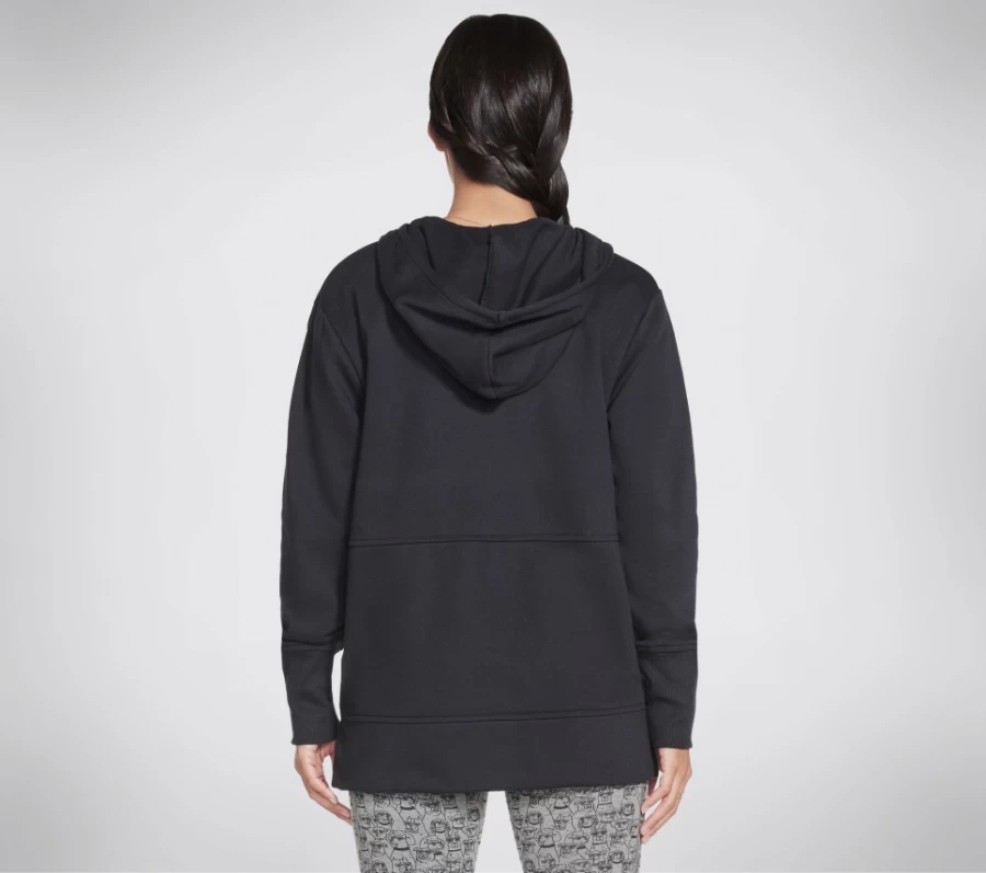 SKECHERS Women's Black High Rib Front Zip Hoodie - Bobs Apparel Rescued Style
