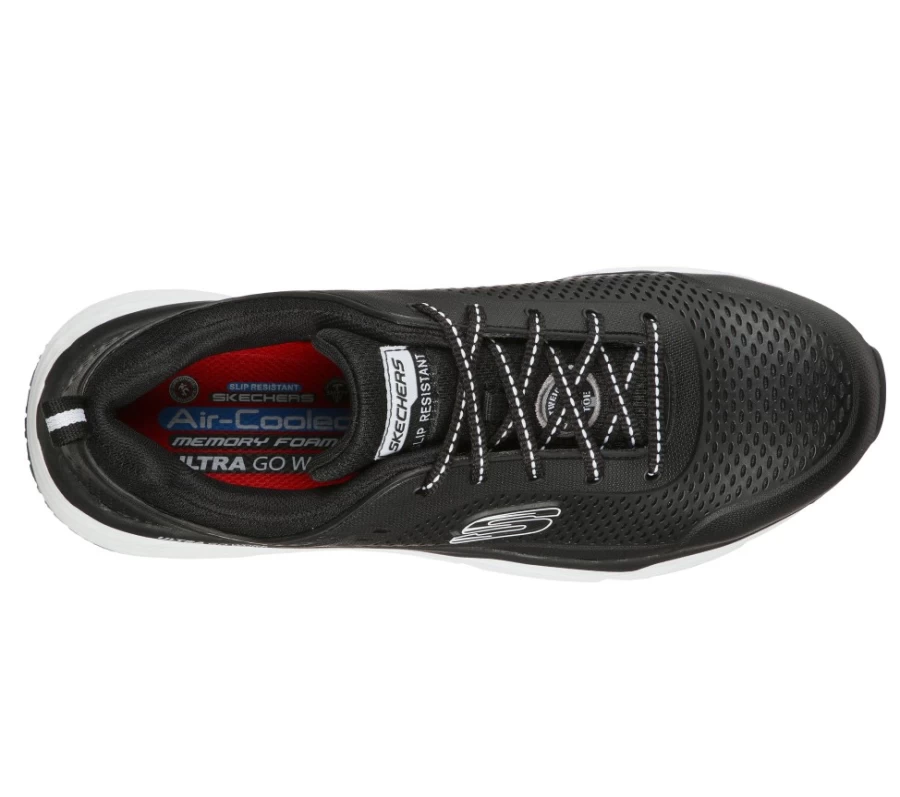 SKECHERS Men's Work Max Cushioning Sr Indurite Alloy Toe Safety Shoes - Black/White