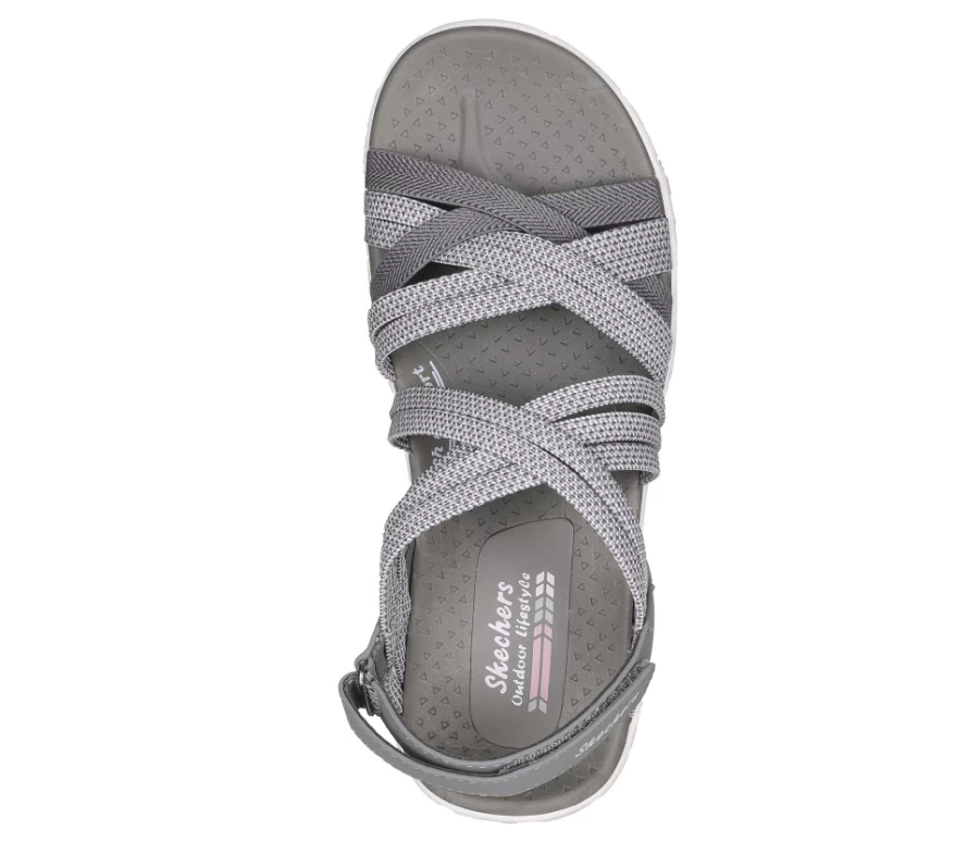 SKECHERS Women's Gray & White Reggae Cup - Smitten By You Sneakers