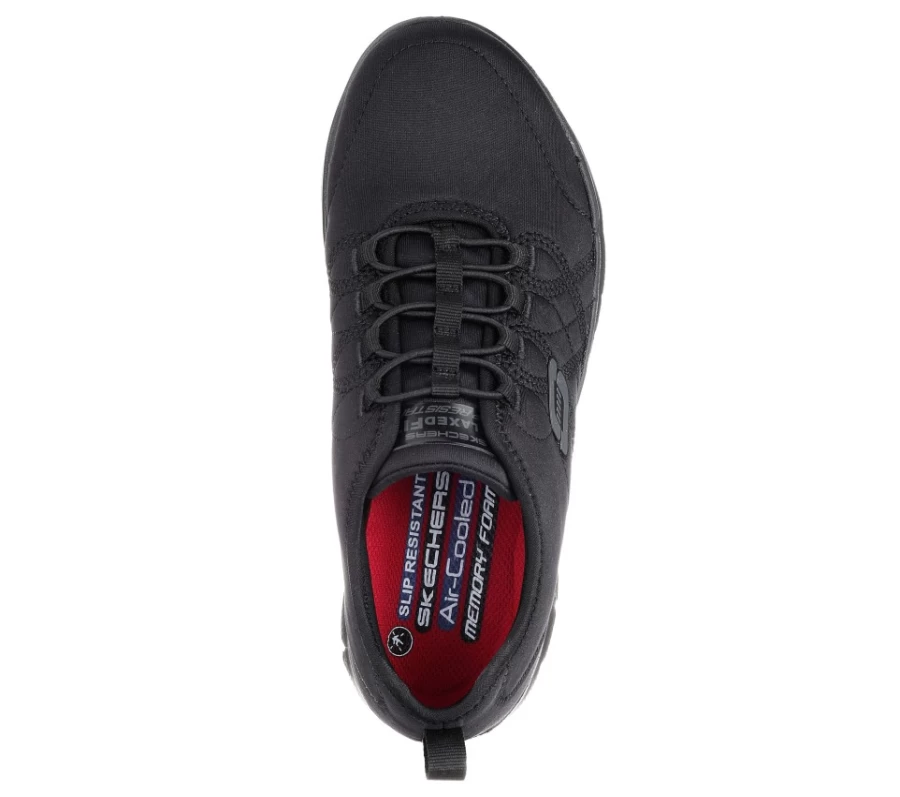 SKECHERS Women's Work Relaxed Fit Sneakers - Black Ghenter Srelt Sr Comfortable Shoes