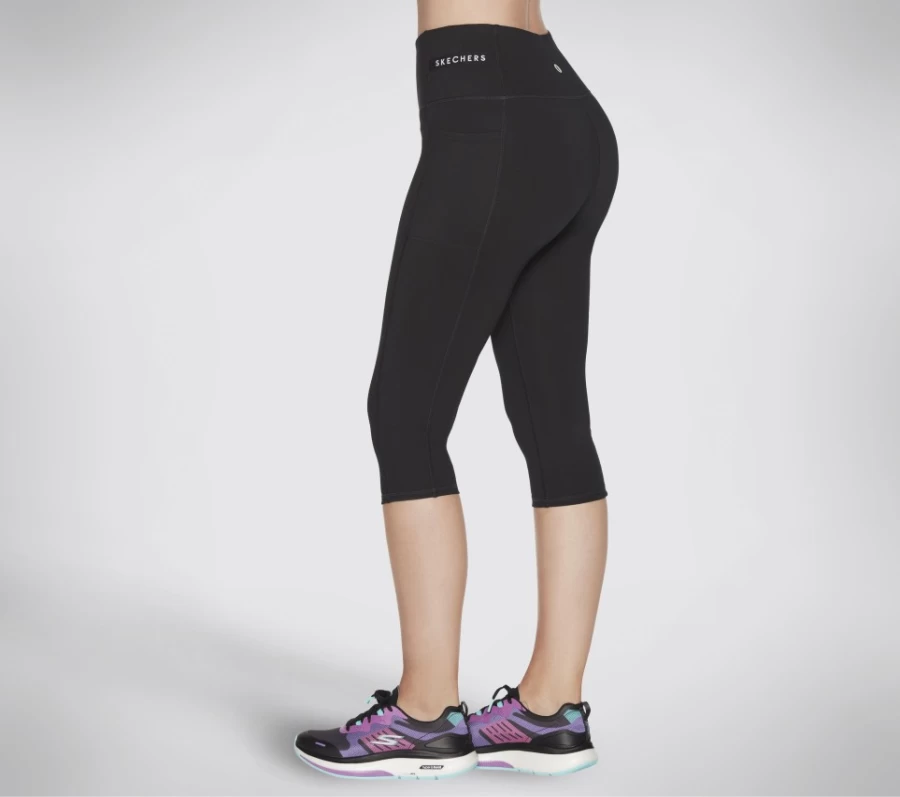 SKECHERS Women's Black Alpine Trail Capri Stretch Pants for Hiking & Outdoor Activities