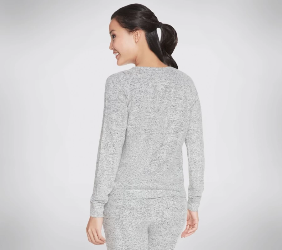 SKECHERS Women's Gray Furever Cozy Pullover Shirt - Bobs Apparel Comfort Top