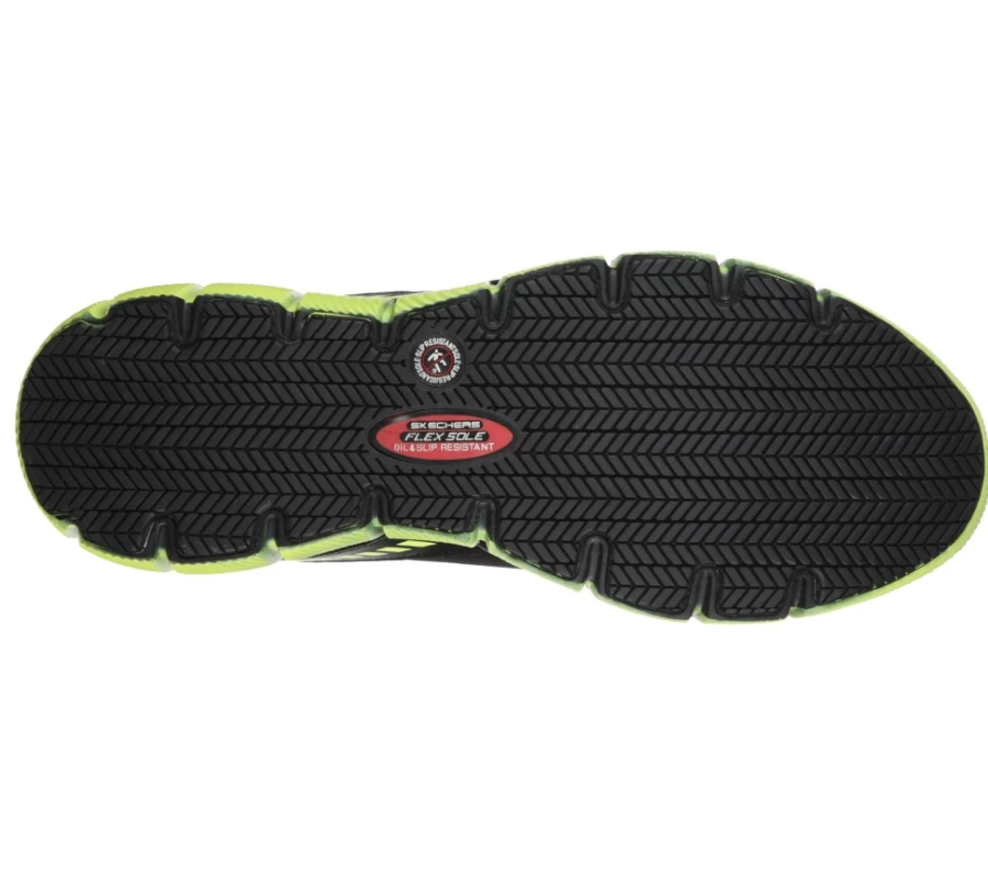 SKECHERS Men's Telfin - Rieg Comp Toe Work Shoes in Black & Lime