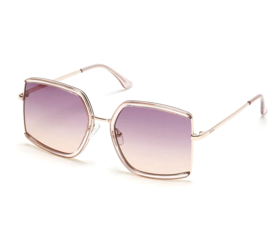 SKECHERS Women's Beige Modified Butterfly Semi-Rimless Sunglasses