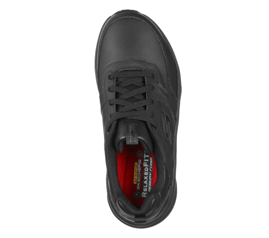 SKECHERS Women's D'Lux Walker Sr Relaxed Fit Sneakers in Black - Comfortable Walking Shoes for Women