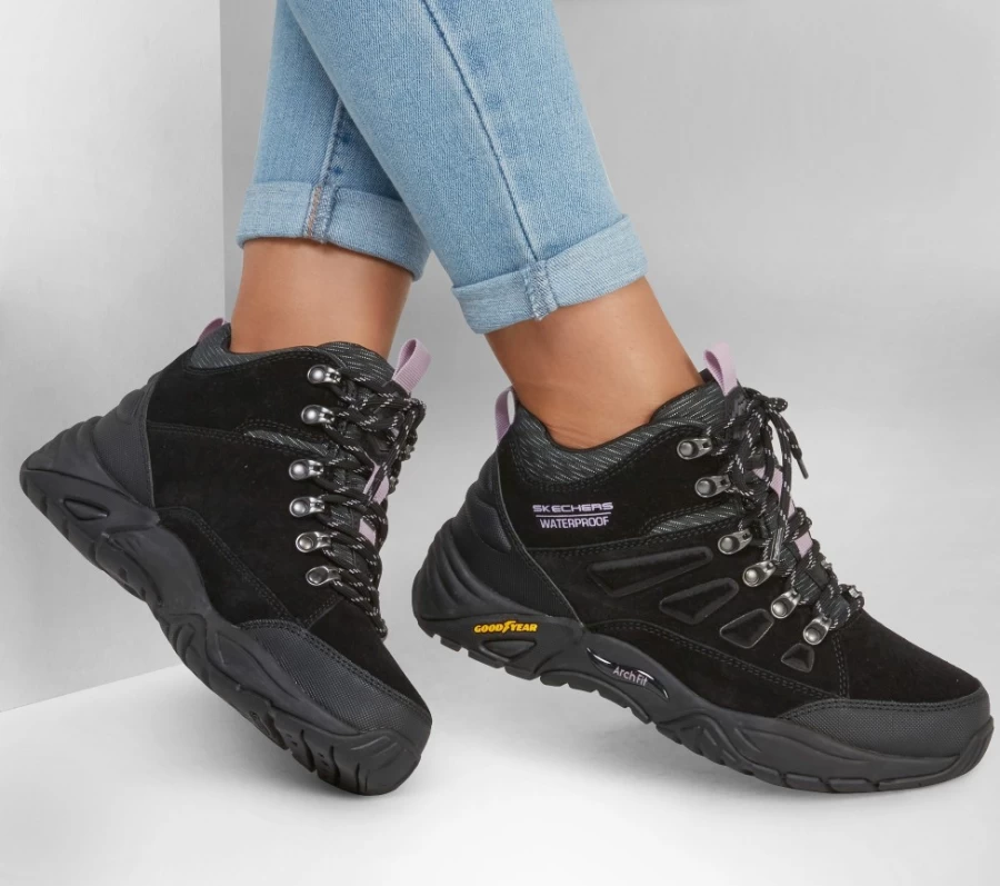 SKECHERS Women's Arch Fit Recon Slip-On Sneakers - Relaxed Fit Comfort Shoes in Black