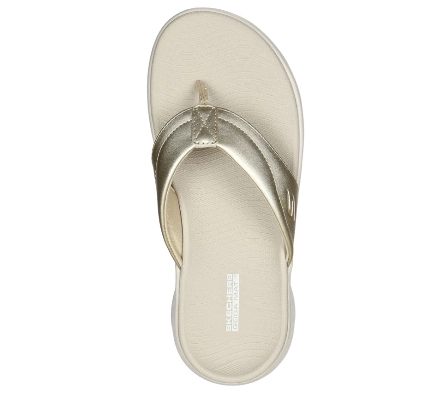 SKECHERS Women's Go Walk Flex Sandal - Gold | Lightweight Comfortable Walking Sandals
