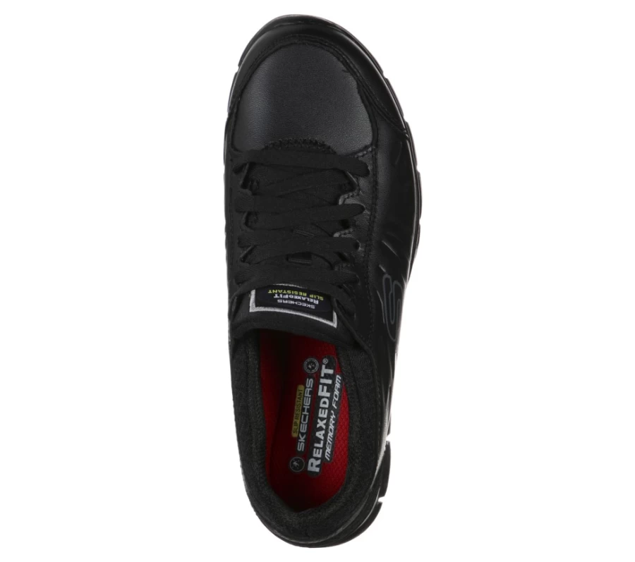 SKECHERS Women's Eldred Sr Relaxed Fit Sneakers in Black - Comfortable Casual Shoes