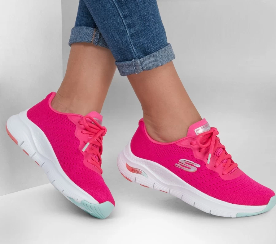 SKECHERS Women's Arch Fit Infinity Cool Sneakers in Hot Pink & Multi Color