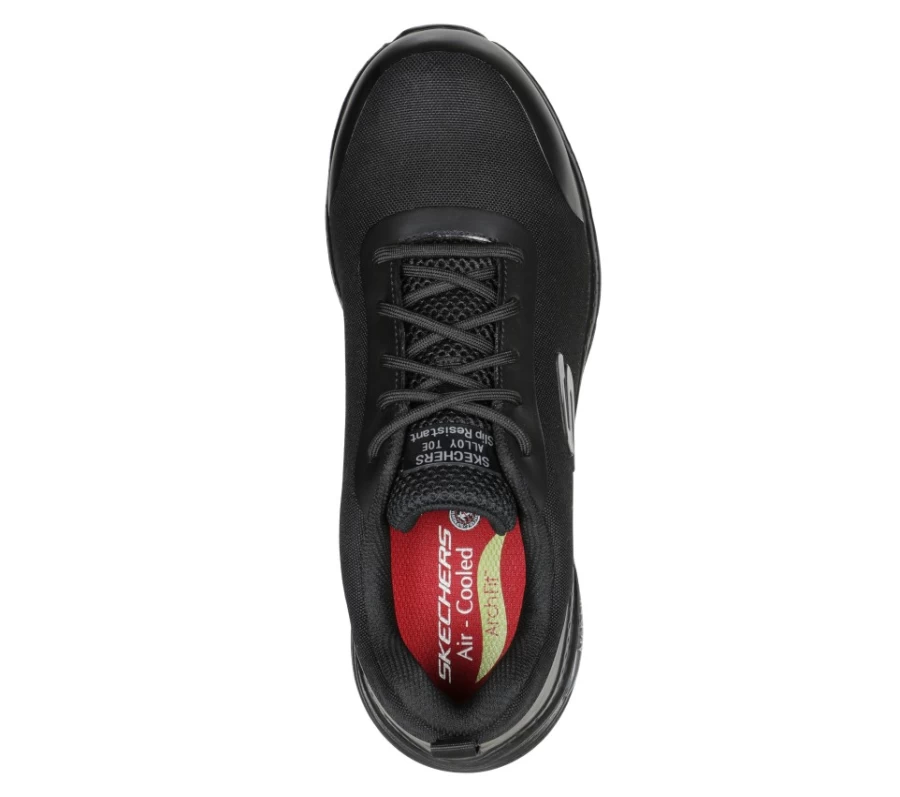 SKECHERS Men's Arch Fit Sr - Ringstap Slip-Resistant Work Shoes in Black