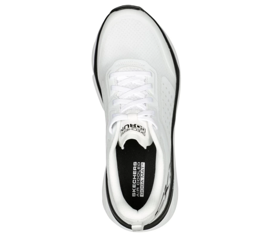 SKECHERS Women's Max Cushioning Elite Sneakers in White & Black for Intense Workouts