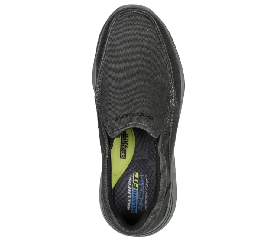 SKECHERS Men's Relaxed Fit Glide-Step Sneakers in Charcoal - Irwin Comfortable Walking Shoes