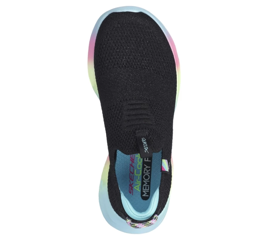 SKECHERS Kids Ultra Flex 3.0 Sneakers - Black & Multi Color Joy Lightweight Running Shoes