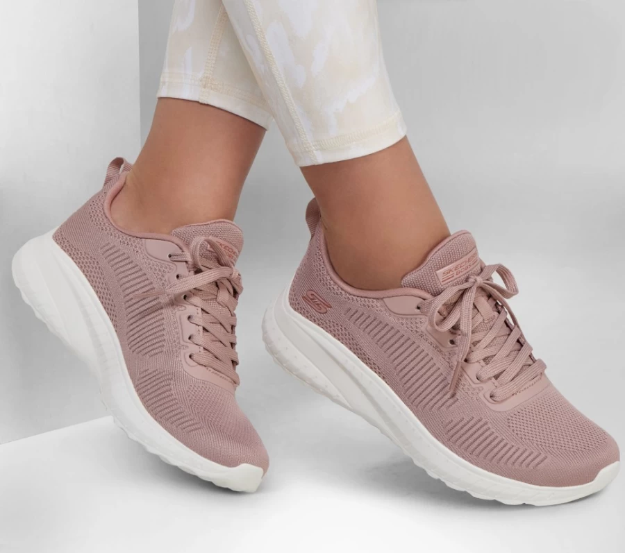 SKECHERS Women's Blush Pink Sport Squad Chaos - Face Off Sneakers