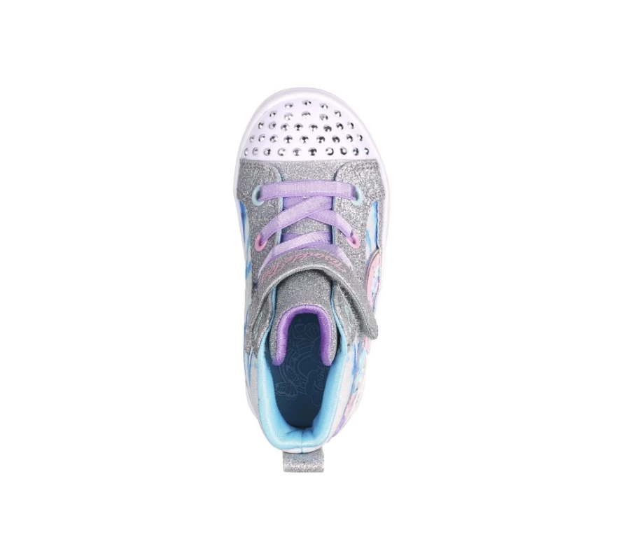 SKECHERS Kids Twinkle Toes Twi-Lites 2.0 Magical Spectrum Light-Up Sneakers in Light Blue / Multi