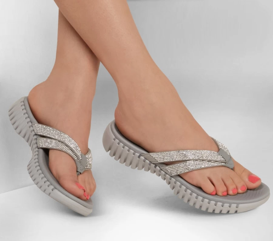 SKECHERS Women's Gowalk Smart Shimmer Sneakers in Gray - Lightweight Walking Shoes