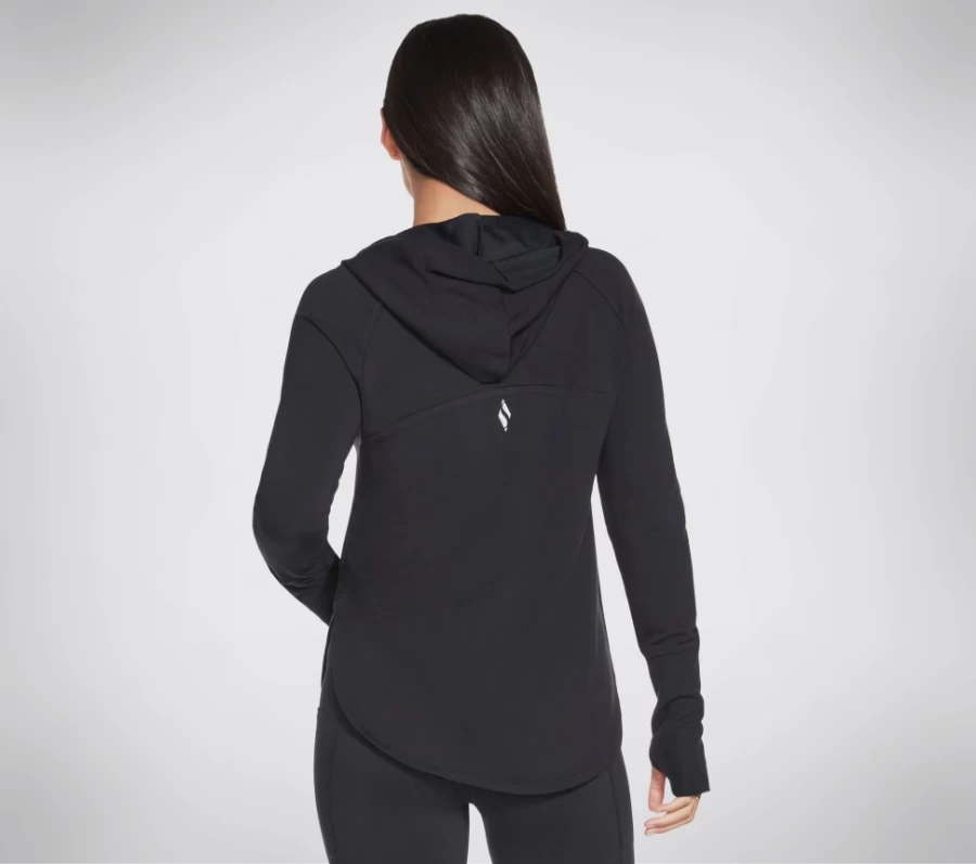 SKECHERS Women's Go Lounge Awakened Hoodie - Black Casual Comfort Pullover