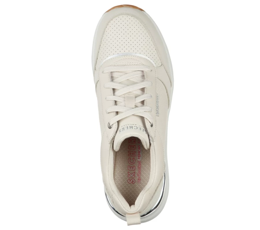 SKECHERS Women's Off White Sneakers with Subtle Spots - Billion Collection