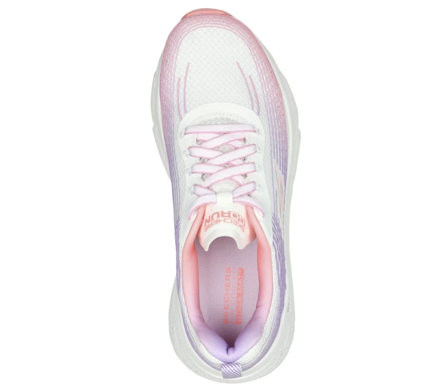 SKECHERS Women's Max Cushioning Elite Sneakers in White & Lavender - Galaxy Burst Comfort Walking Shoes