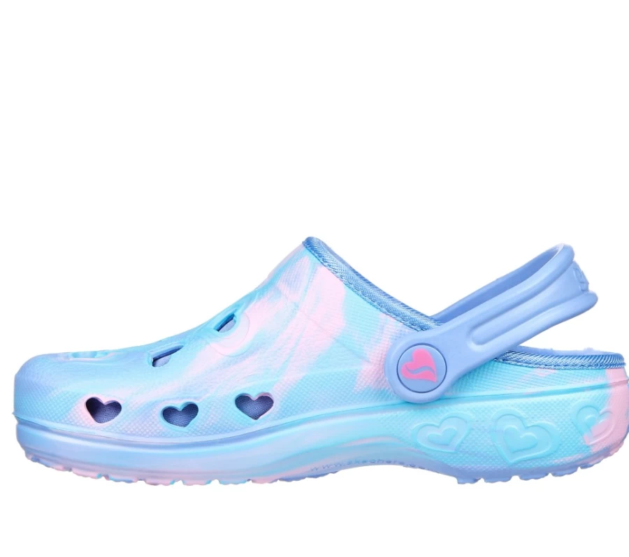 SKECHERS Kids Foamies Sweetheart Super Snuggly Sneakers - Blue & Multi Color Comfort Shoes