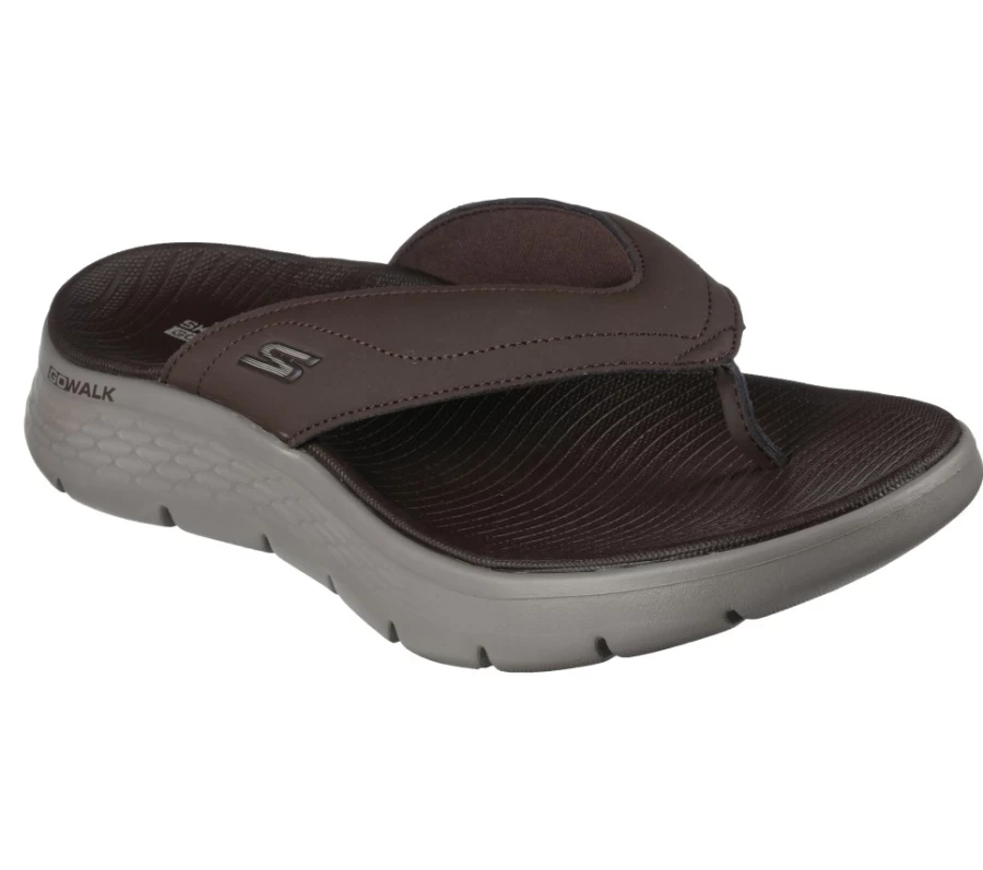 SKECHERS Men's Go Walk Flex Sandal - Vallejo in Chocolate | Lightweight Comfortable Walking Sandals