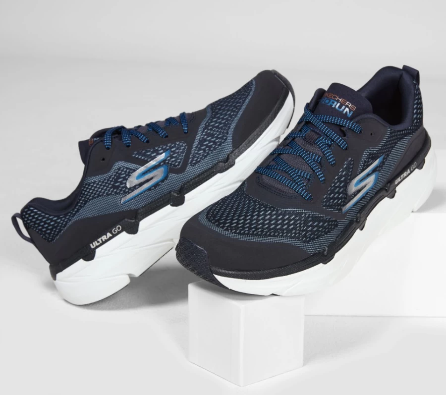 SKECHERS Men's Max Cushioning Premier - Vantage Running Shoes in Navy