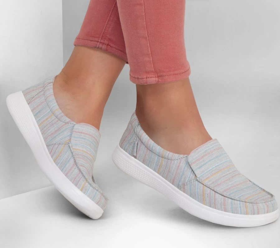 SKECHERS Women's Bobs Skipper - Vital Lines Sneakers in Gray / Multi Color
