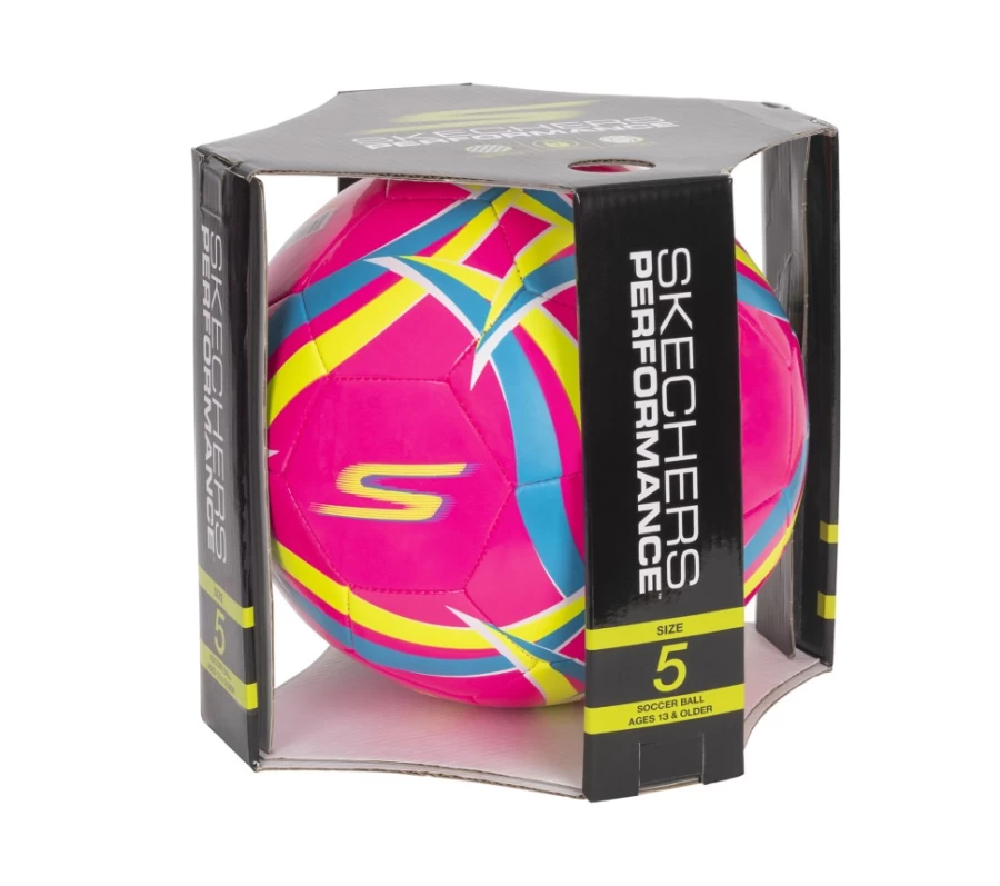 SKECHERS Men's Pink & Blue Hex Multi Wide Stripe Soccer Ball - Size 5