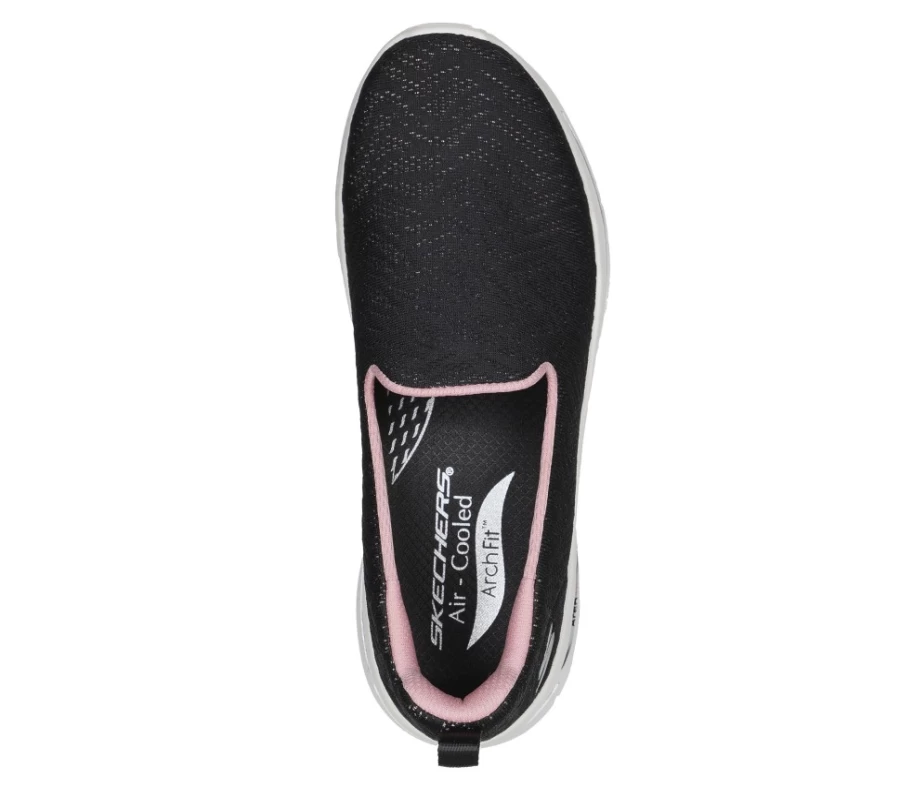 SKECHERS Women's Go Walk Arch Fit - Ocean Reef Walking Shoes in Black & Pink